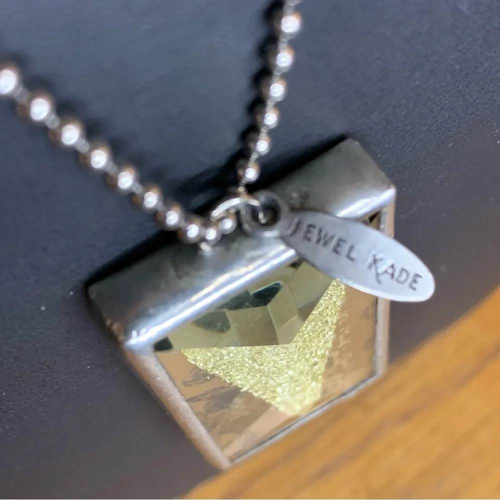 Jewel Kade 2 Silver Pendants, 17 in 1 mm Ball Chain with Jewel Kade Bag